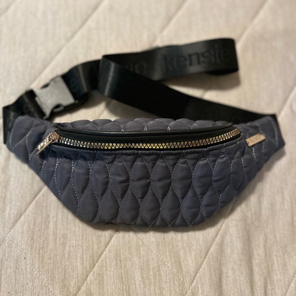 Kensie Gray Quilted Crossbody Bag with Adjustable Strap